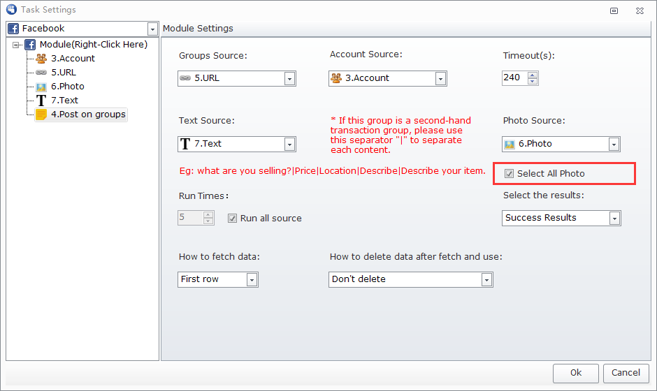 Post to groups: you can choose if uploading multiple pictures at one time.
